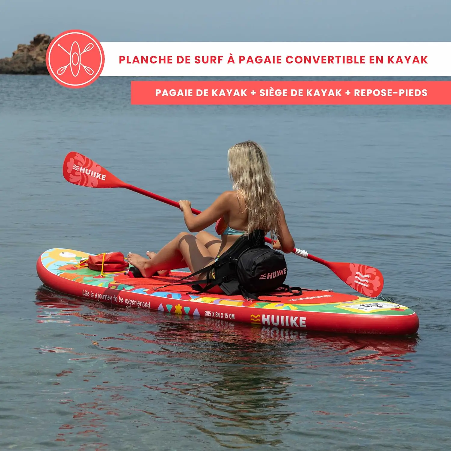Paddle gonflable en aluminium naturel 84x15 cm vue 4