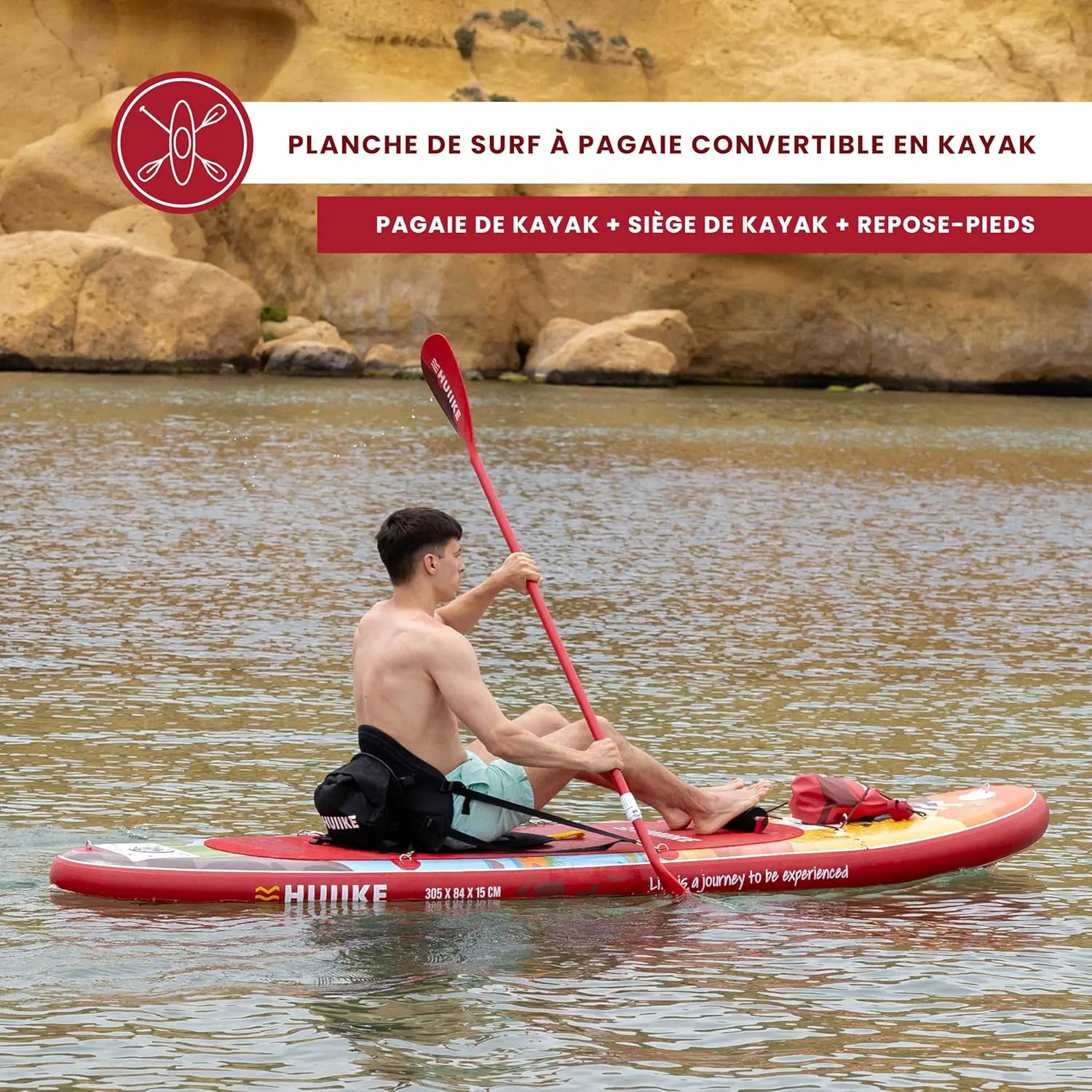 Paddle gonflable en aluminium 84x15 cm vue 4