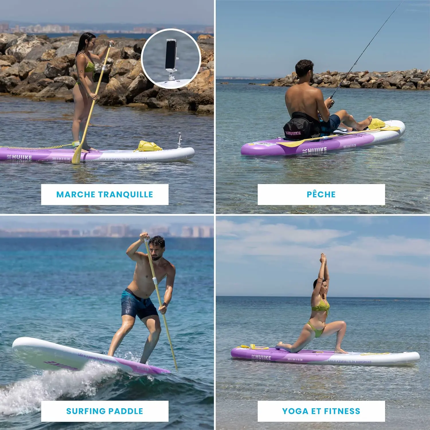 Paddle gonflable en aluminium naturel 84x15 cm vue 5