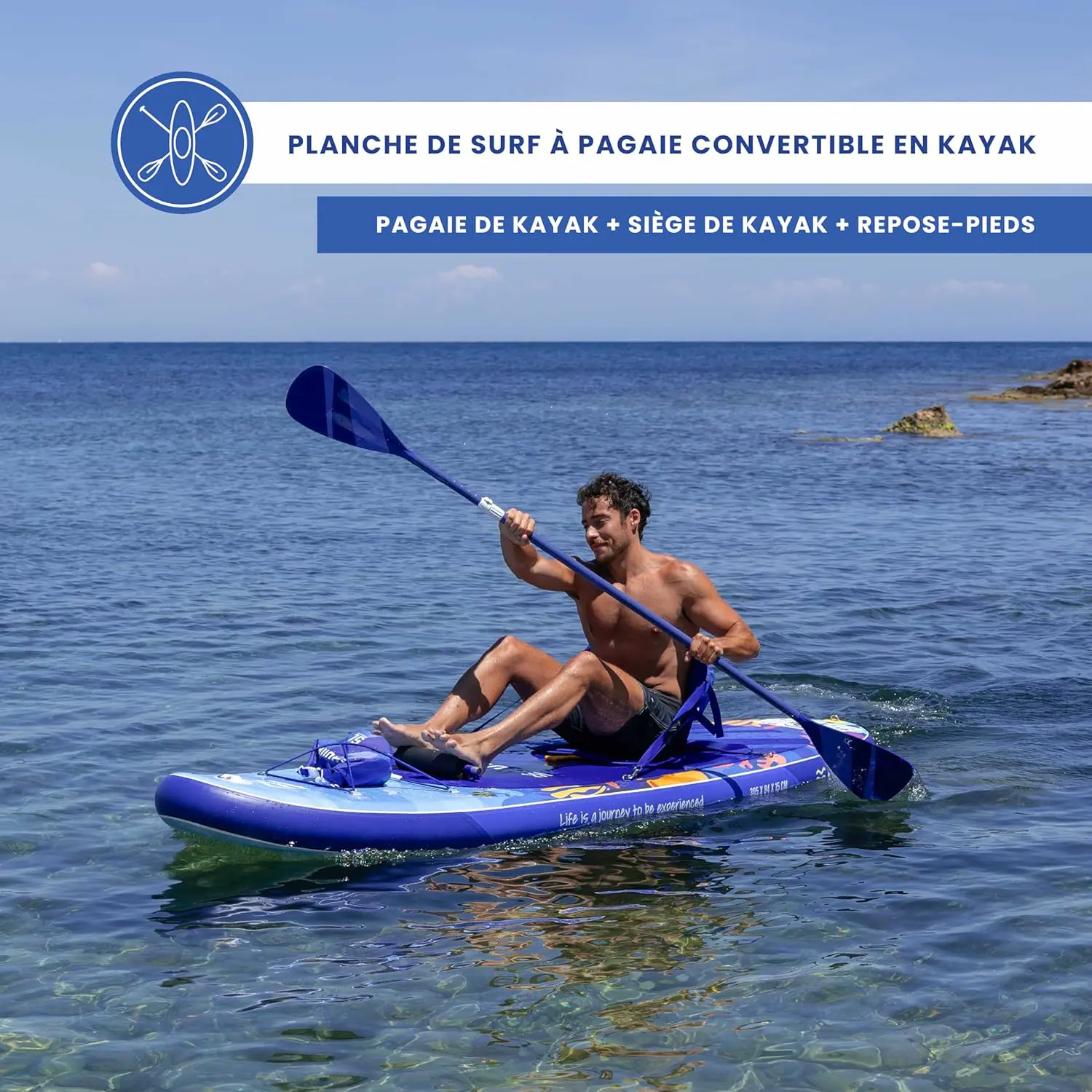 Paddle gonflable en aluminium 84 x 15 cm vue 4