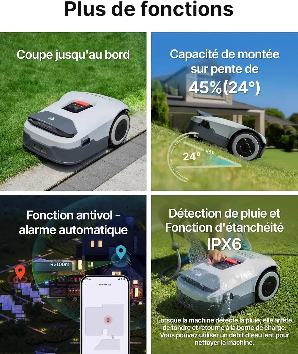 Robot tondeuse 900 m² vue 7