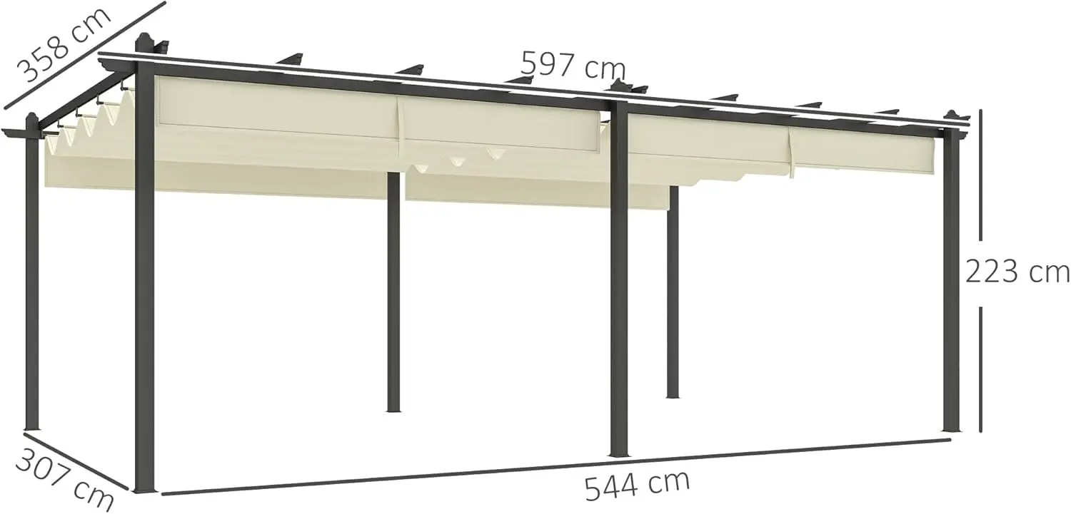 Pergola en aluminium beige 3,6 x 6 vue 7