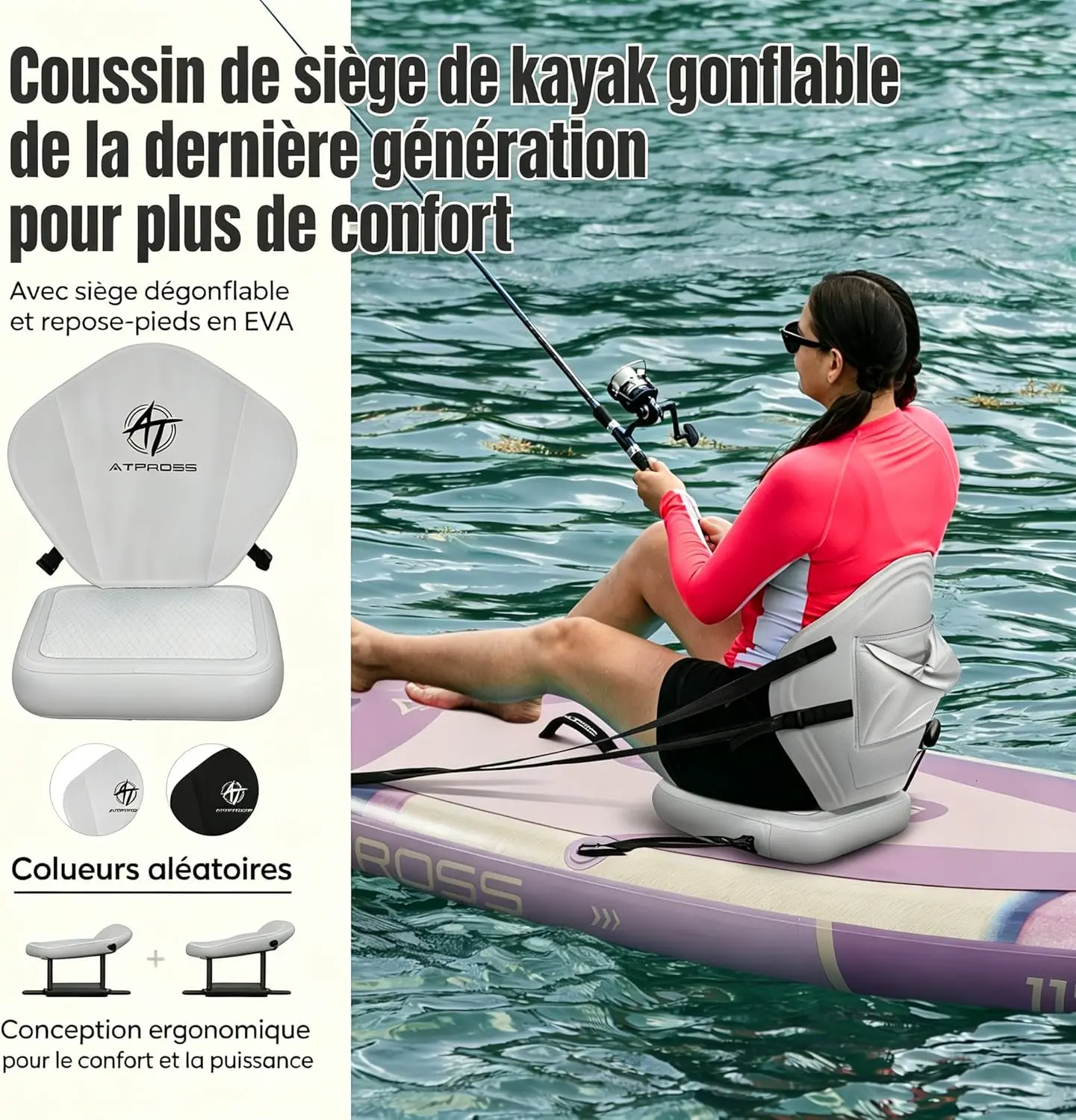 Paddle gonflable violet vue 3