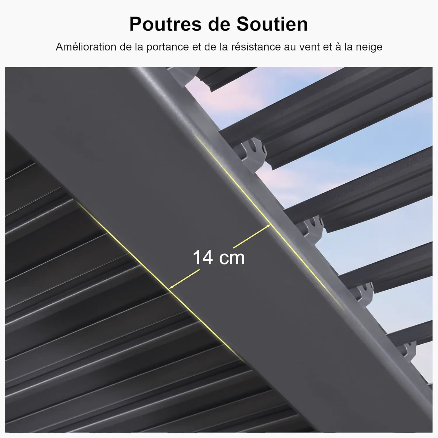 Pergola en aluminium gris 24 m² vue 7