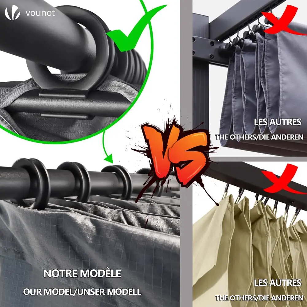 Tonnelle en acier gris 9 m² rétractable vue 5