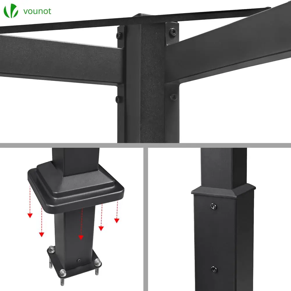 Tonnelle en acier gris 9 m² rétractable vue 6