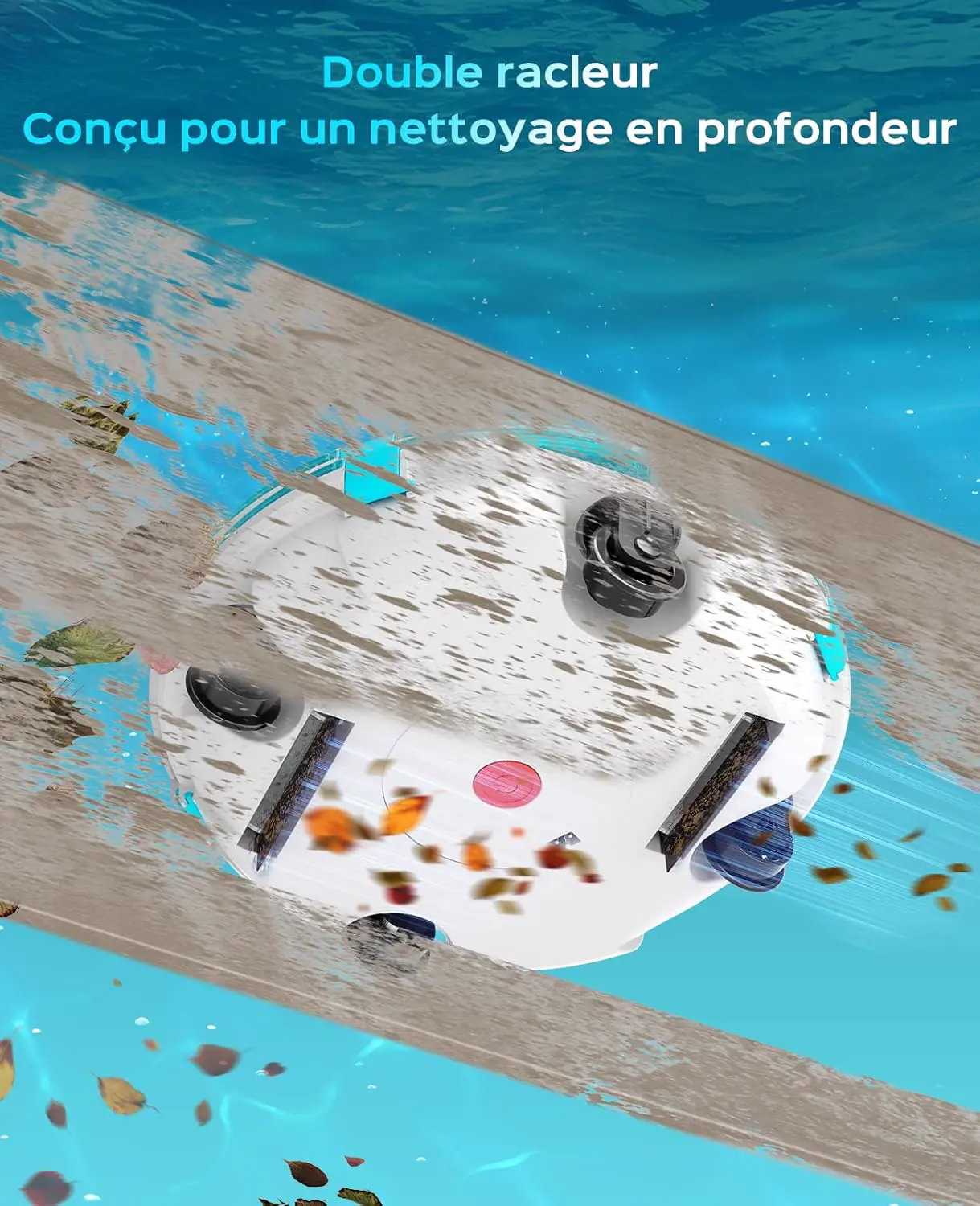 Robot piscine blanc 60 m² vue 6