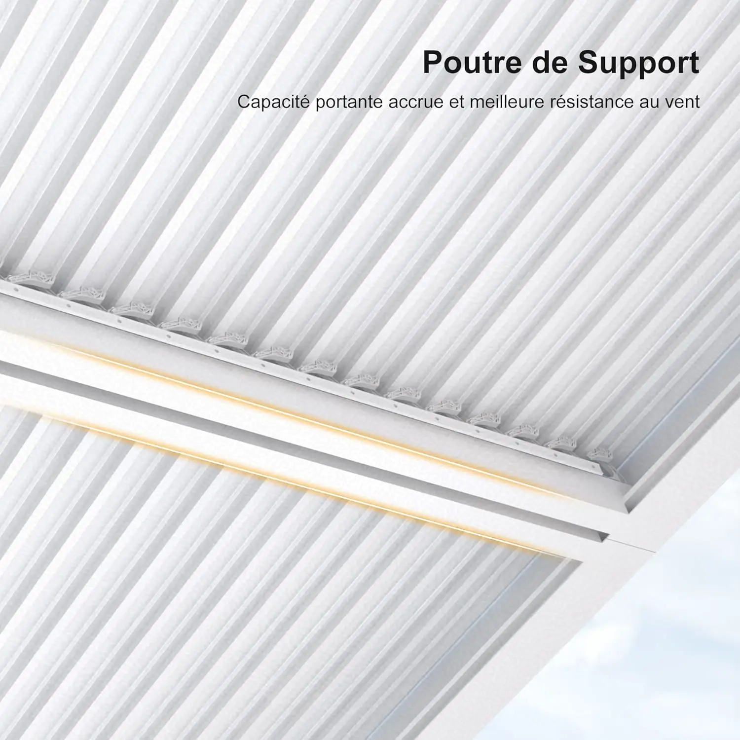 Pergola en aluminium blanc 17,66 m² vue 6