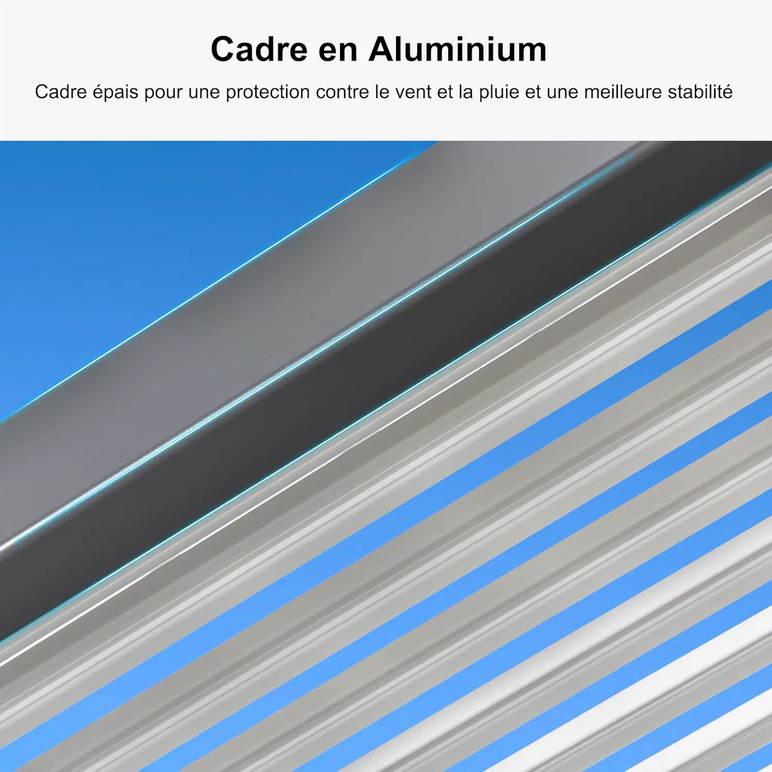 Pergola en aluminium gris/blanc 12,7 m² vue 8