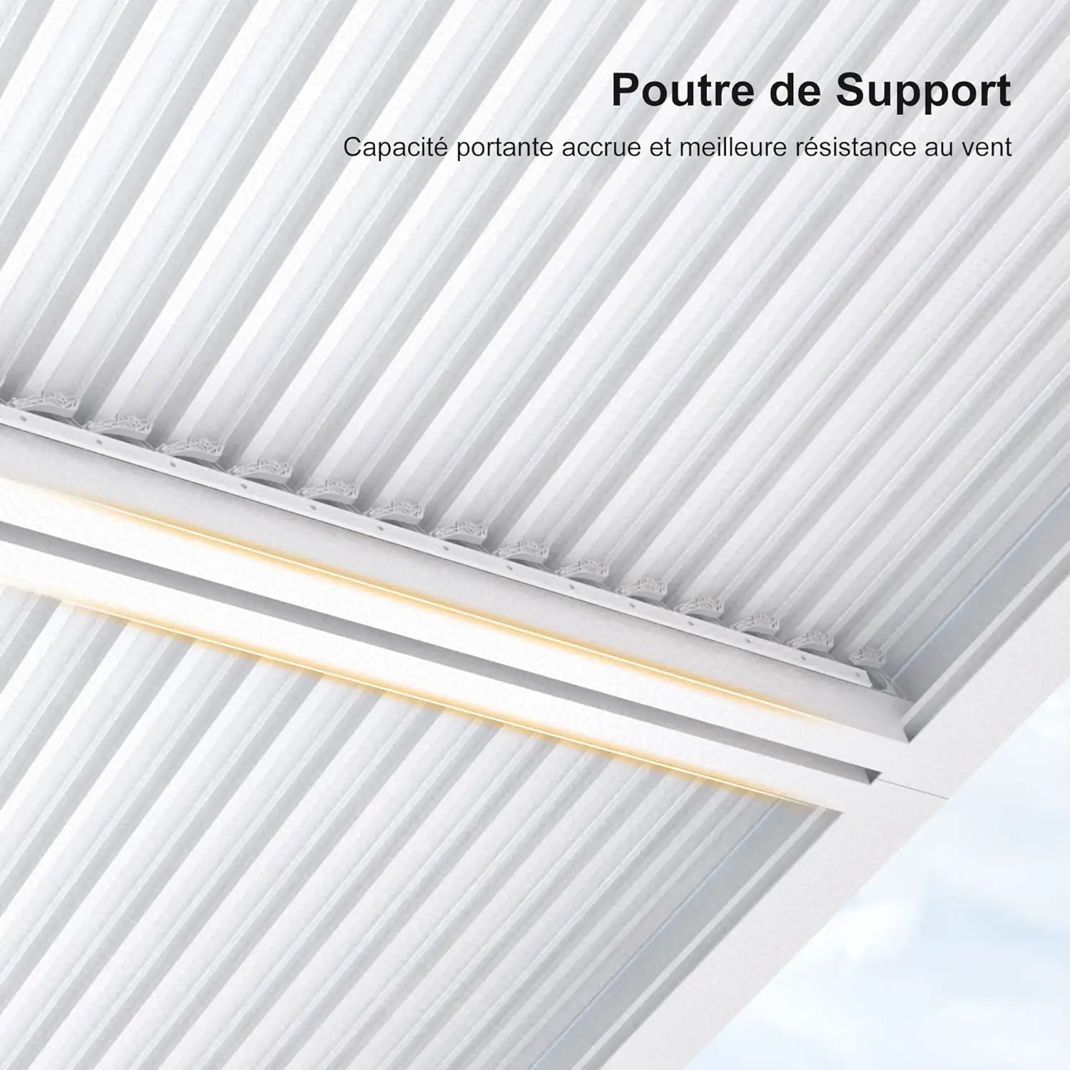 Pergola en aluminium blanc 17,66 m² vue 8