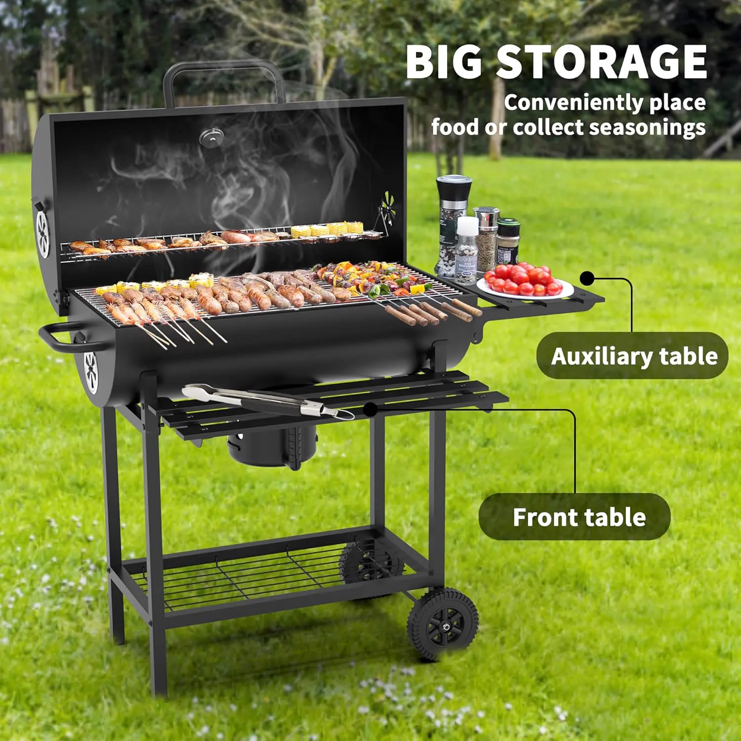 Barbecue weber en acier noir 85 x 118 cm vue 2