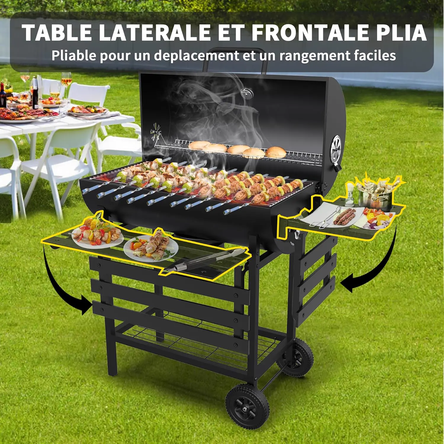 Barbecue weber en acier noir 85 x 118 cm vue 8