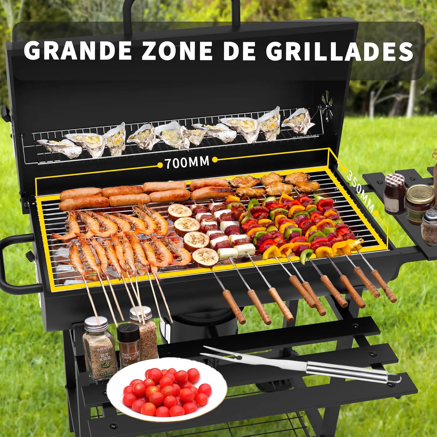 Barbecue weber en acier noir 85 x 118 cm vue 9