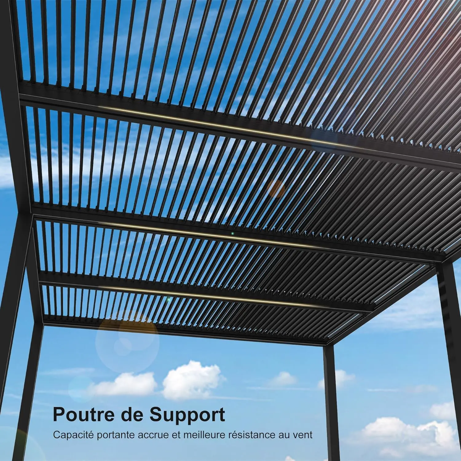 Pergola en aluminium gris 27,19 m² vue 4