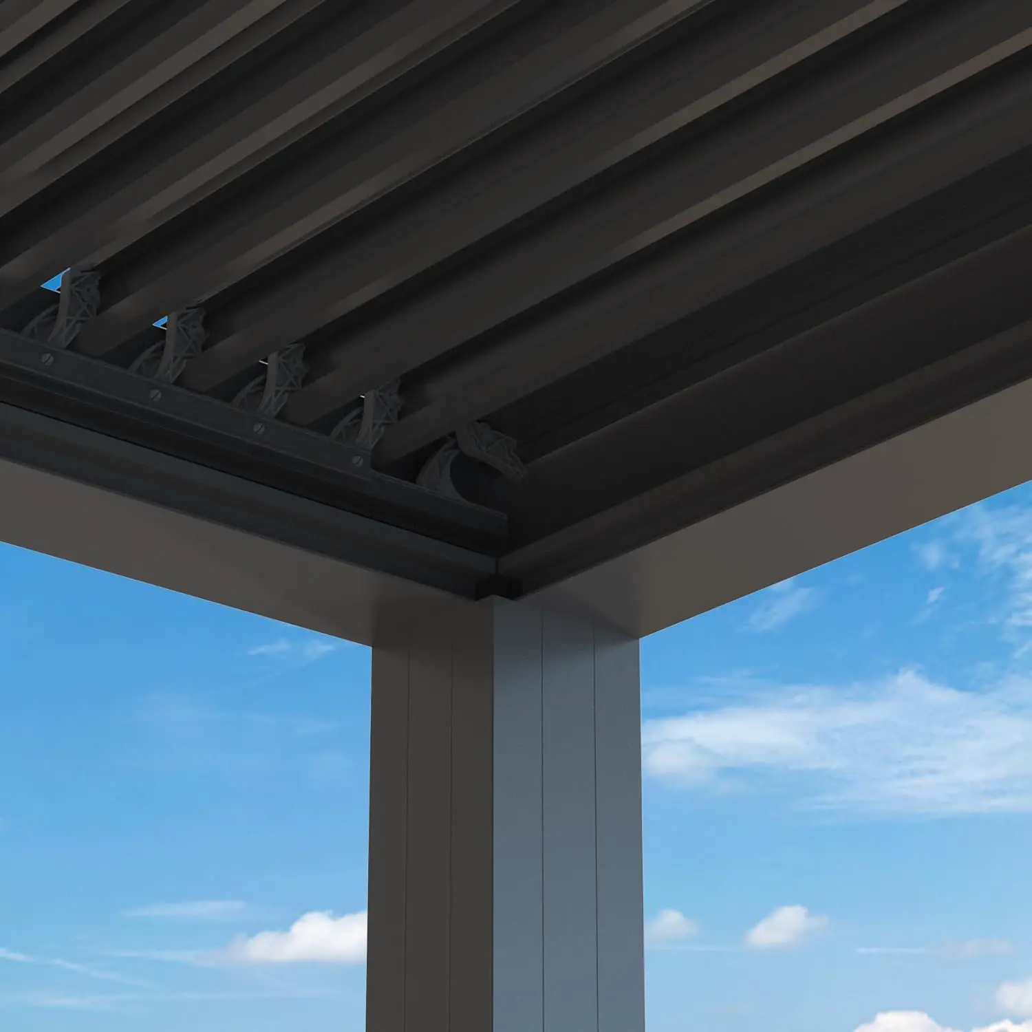 Pergola en aluminium gris 27,19 m² vue 6