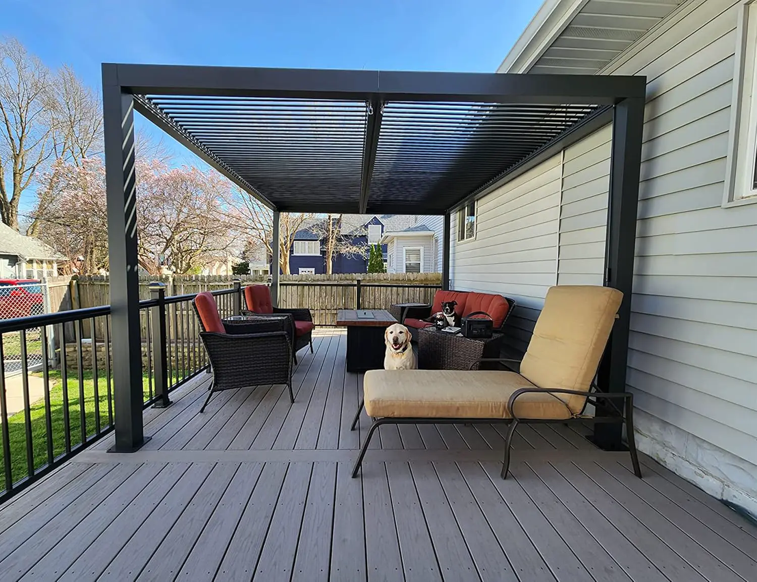 Pergola en aluminium gris 12,72 m² vue 2