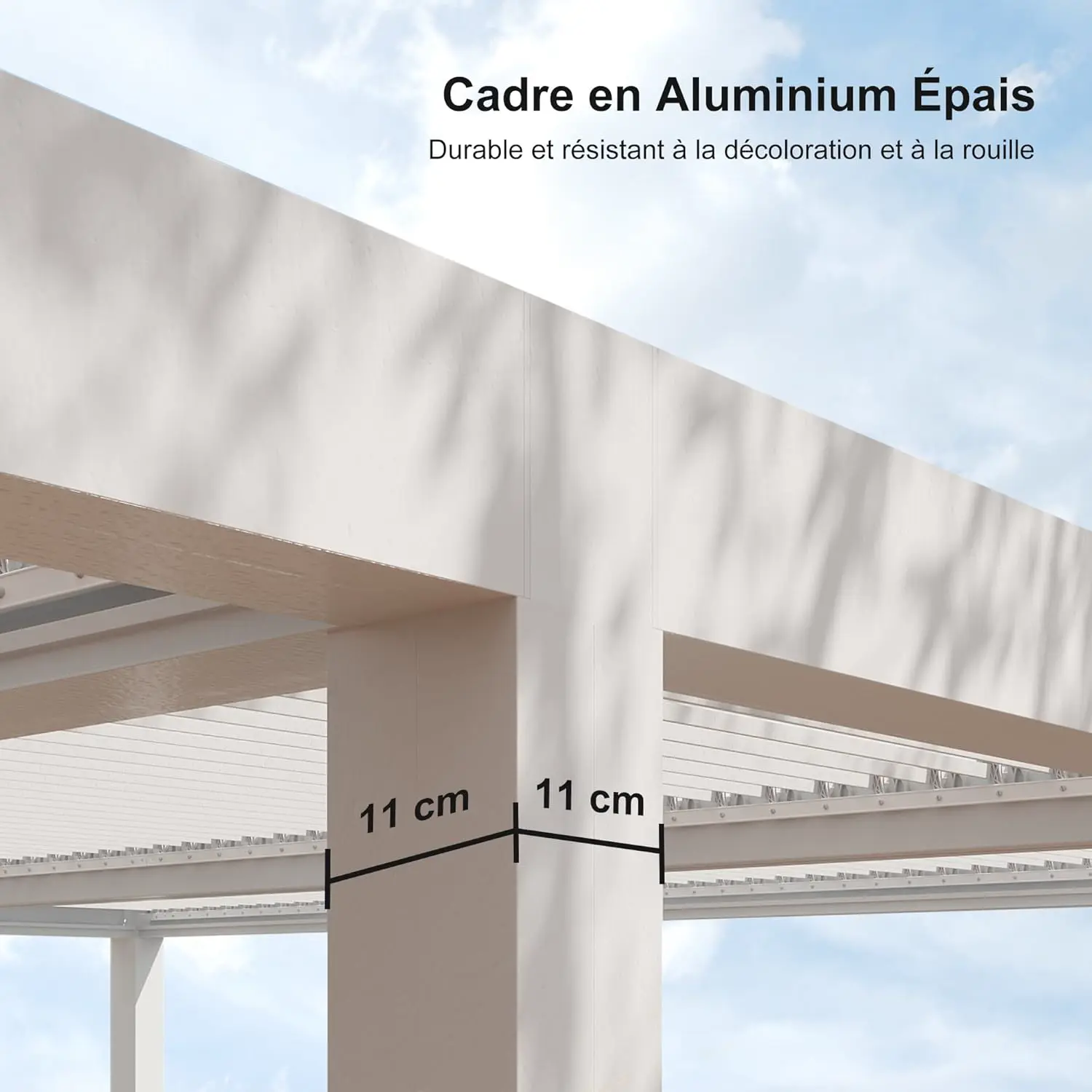 Pergola en aluminium blanc 17,66 m² vue 5