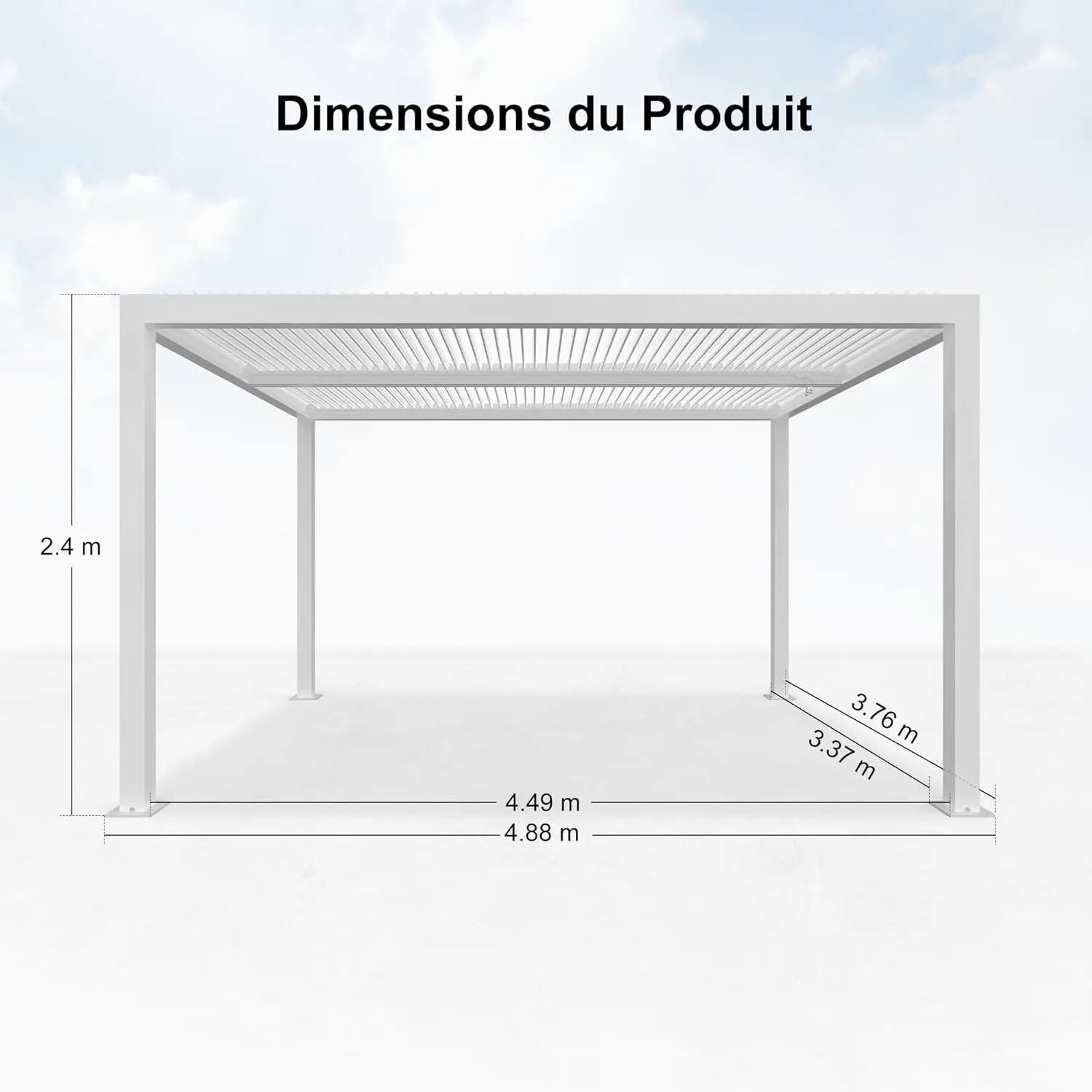 Pergola en aluminium 12,7 m² vue 4