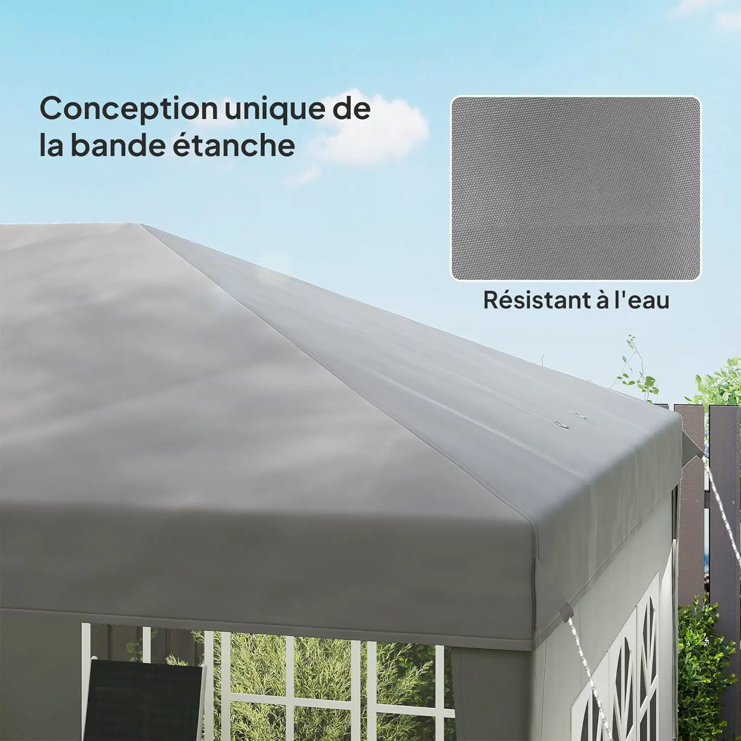 Tonnelle en acier gris 3x6 vue 5