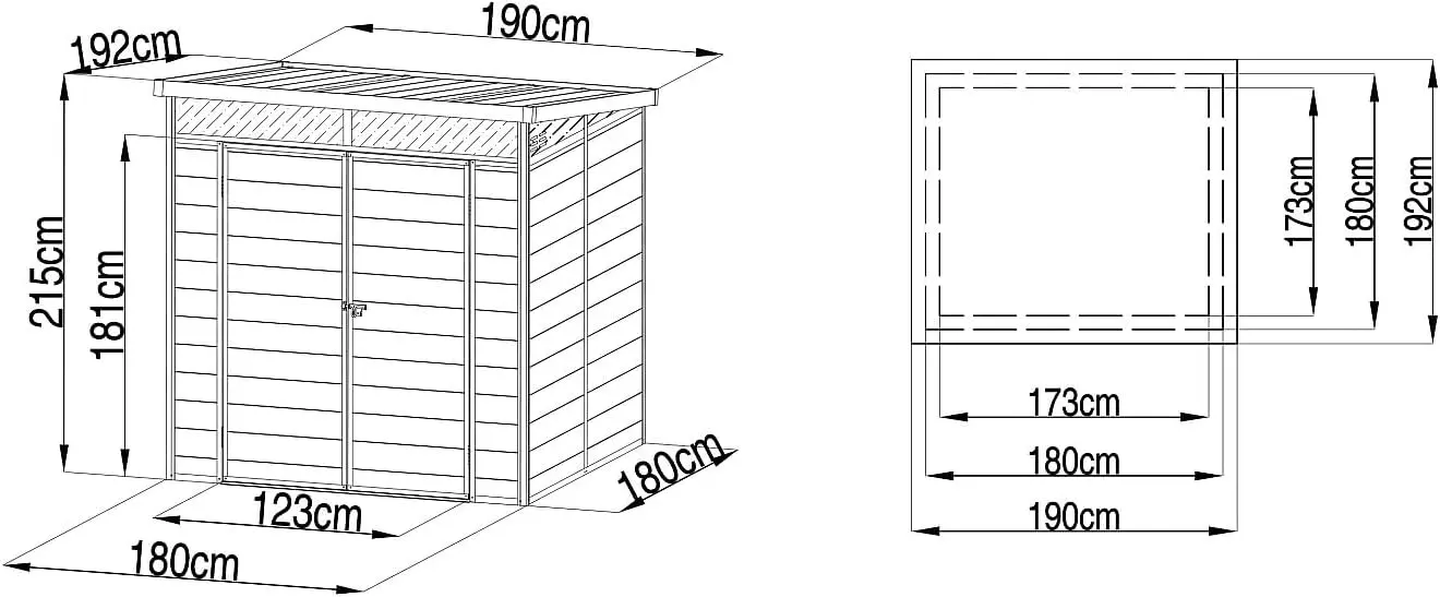 Abri de jardin en résine en résine gris 3,65 m² vue 7