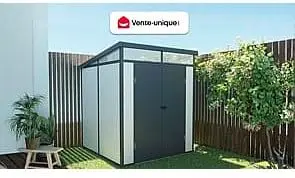 Abri de jardin en résine en résine gris 3,65 m² vue 2