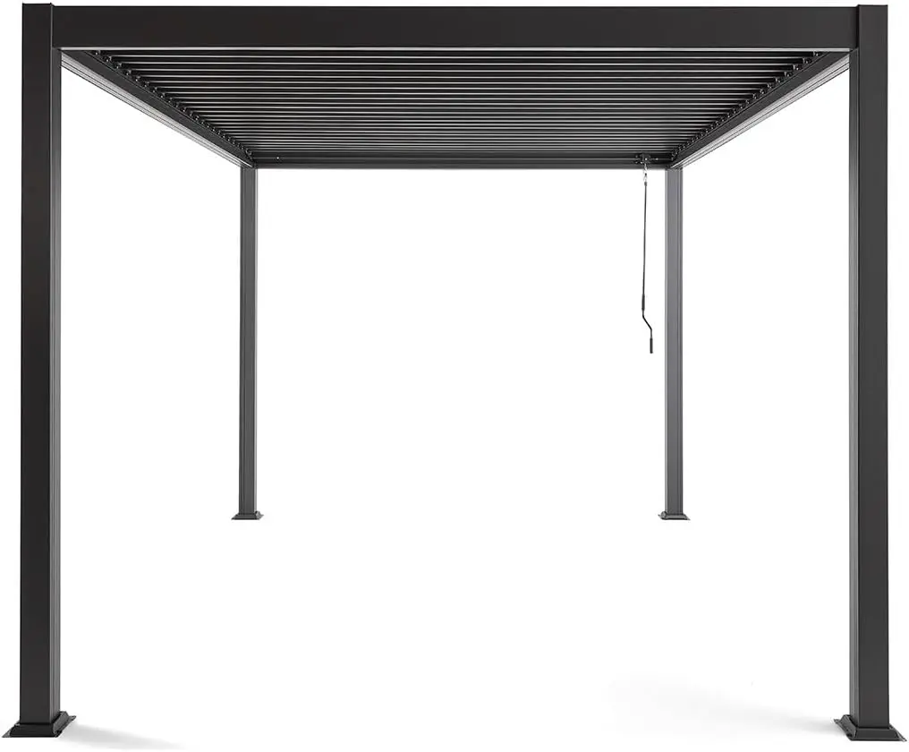 Pergola en aluminium gris 4x3m vue 6