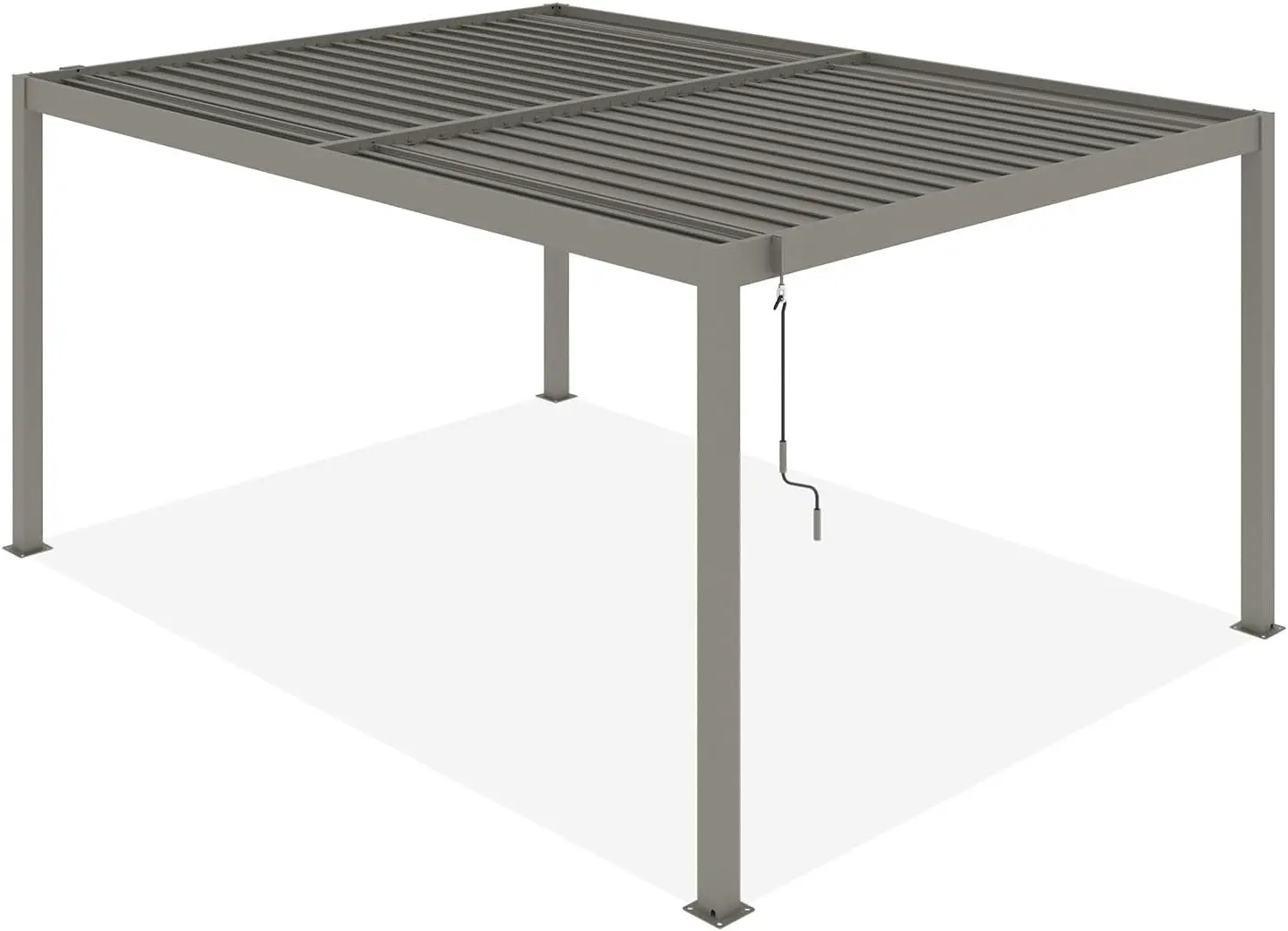Pergola en aluminium taupe 12 m² autoportée vue 5