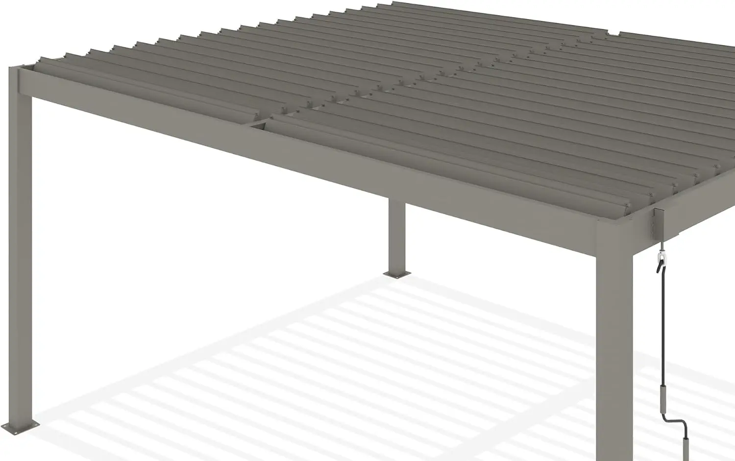 Pergola en aluminium taupe 12 m² autoportée vue 8