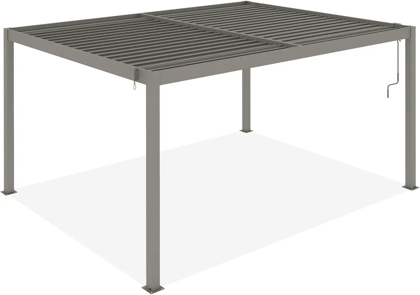 Pergola en aluminium taupe 12 m² autoportée vue 9