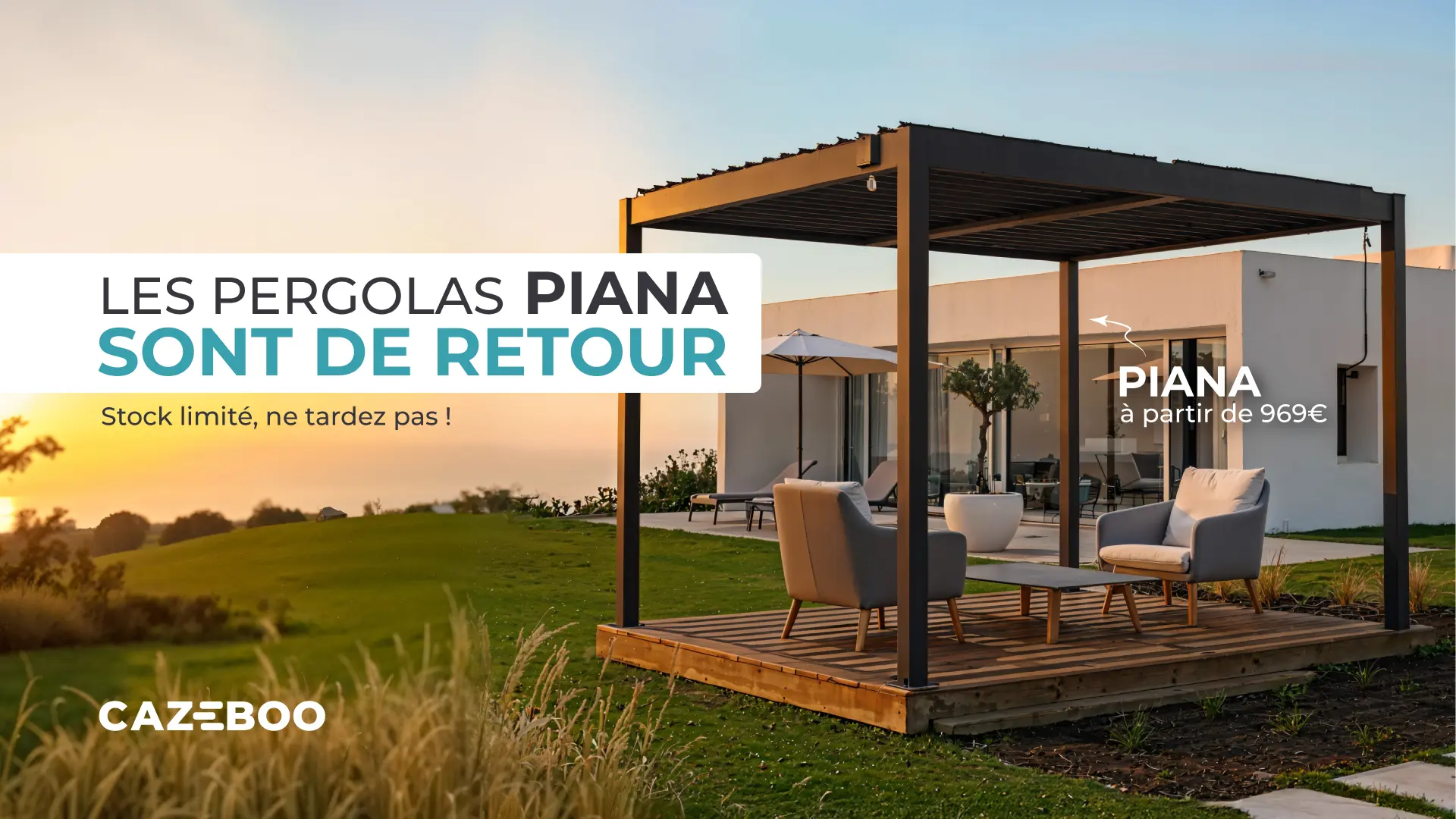 Pergola en aluminium gris 4x3m autoportée motorisée — contenu détaillé 1