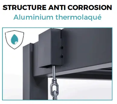 Pergola en aluminium gris 4x3m autoportée motorisée — contenu détaillé 6