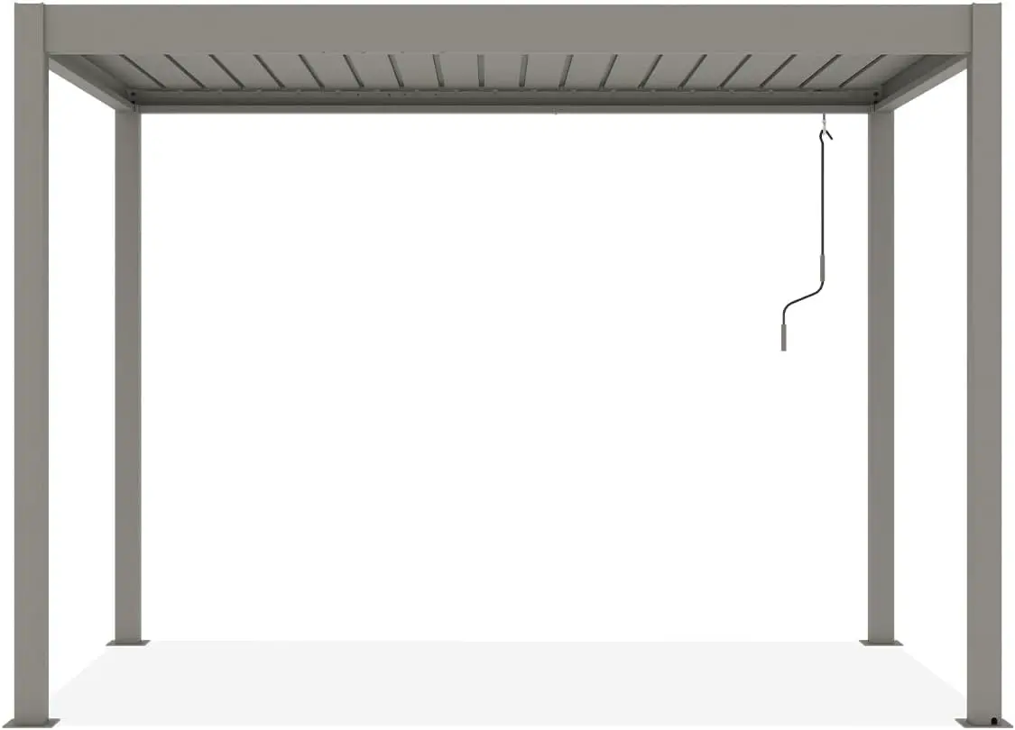 Pergola en aluminium taupe 7,9 m² autoportée vue 3