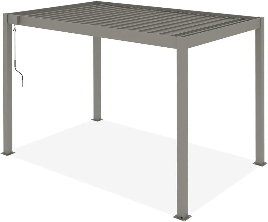 Pergola en aluminium taupe 7,9 m² autoportée vue 6