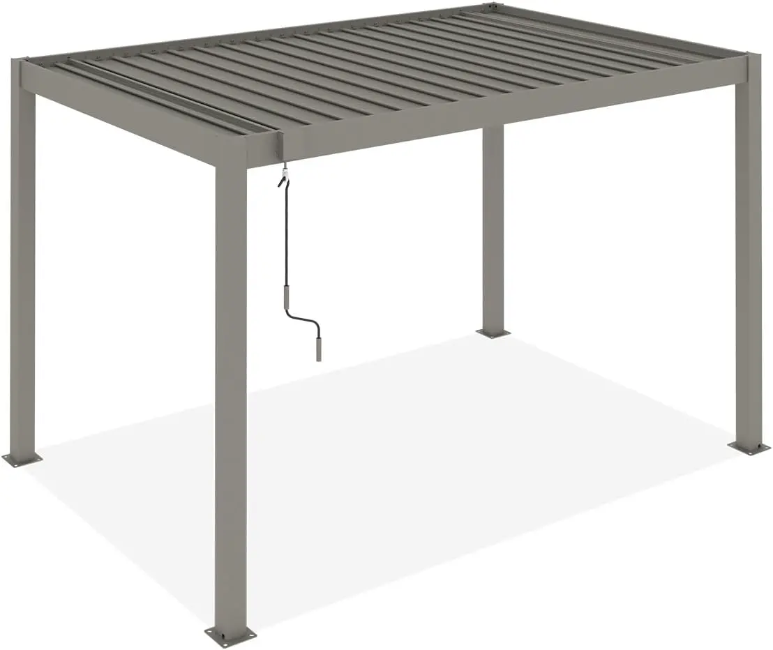 Pergola en aluminium taupe 7,9 m² autoportée vue 7