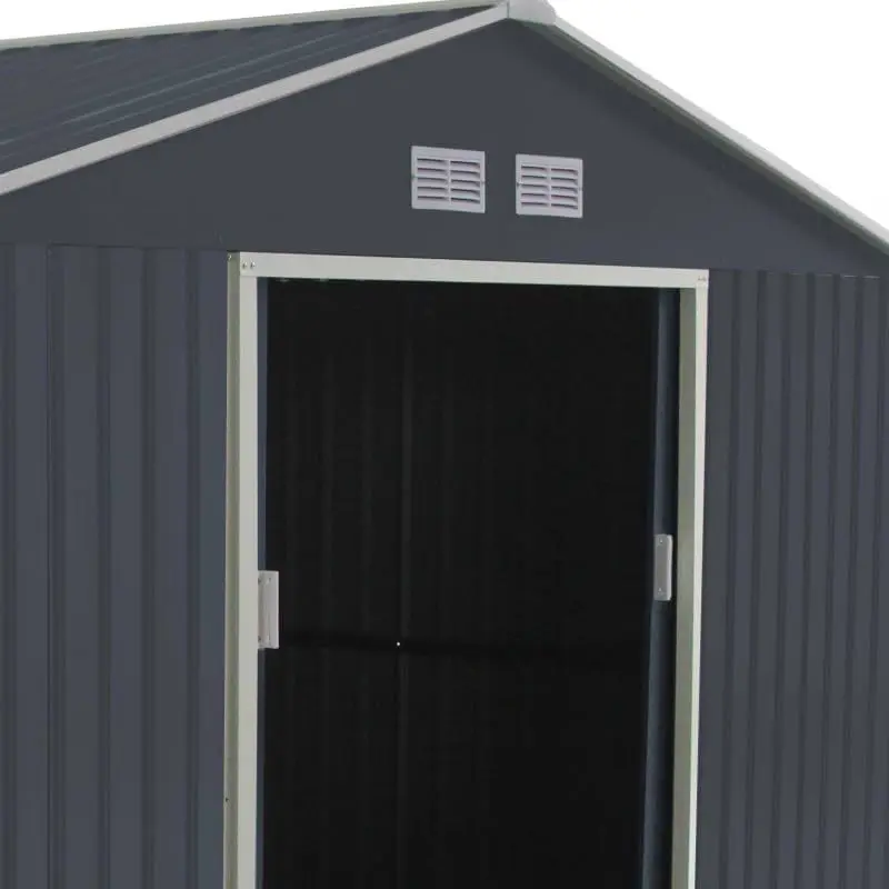 Abri de jardin en métal en acier anthracite 13m² vue 2