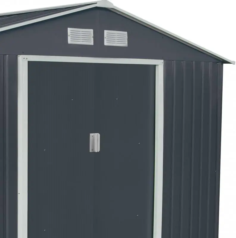 Abri de jardin en métal en acier anthracite 13m² vue 3