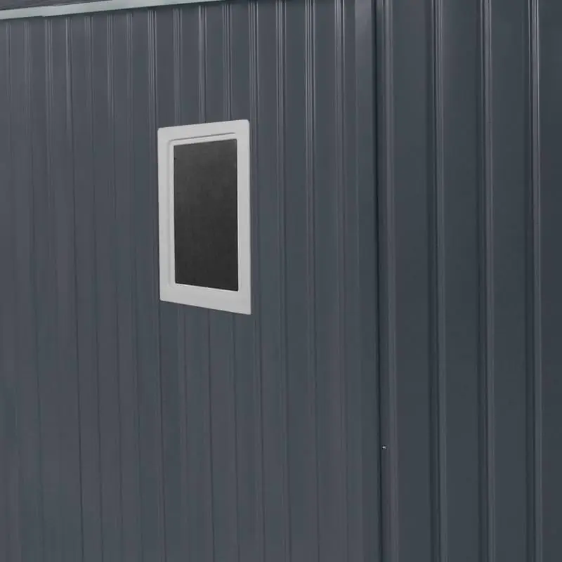 Abri de jardin en métal en acier anthracite 13m² vue 4