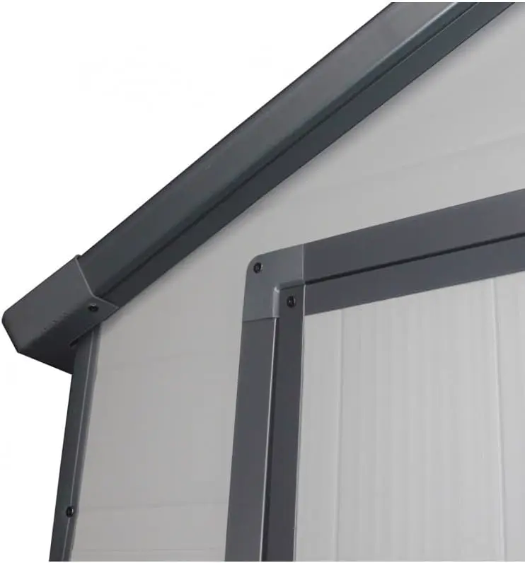 Abri de jardin en résine en acier gris 1,34m² vue 8
