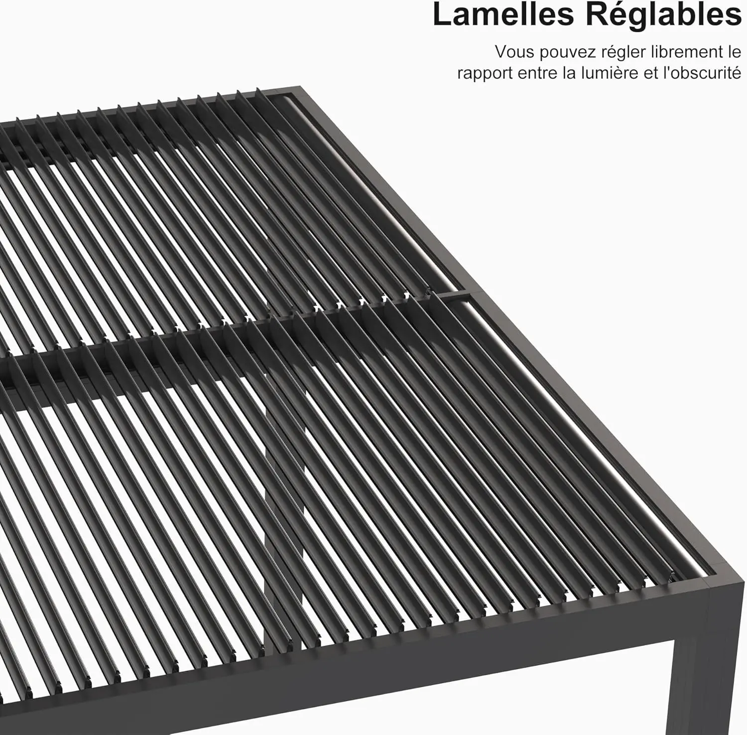 Pergola en aluminium gris 15,18 m² vue 4