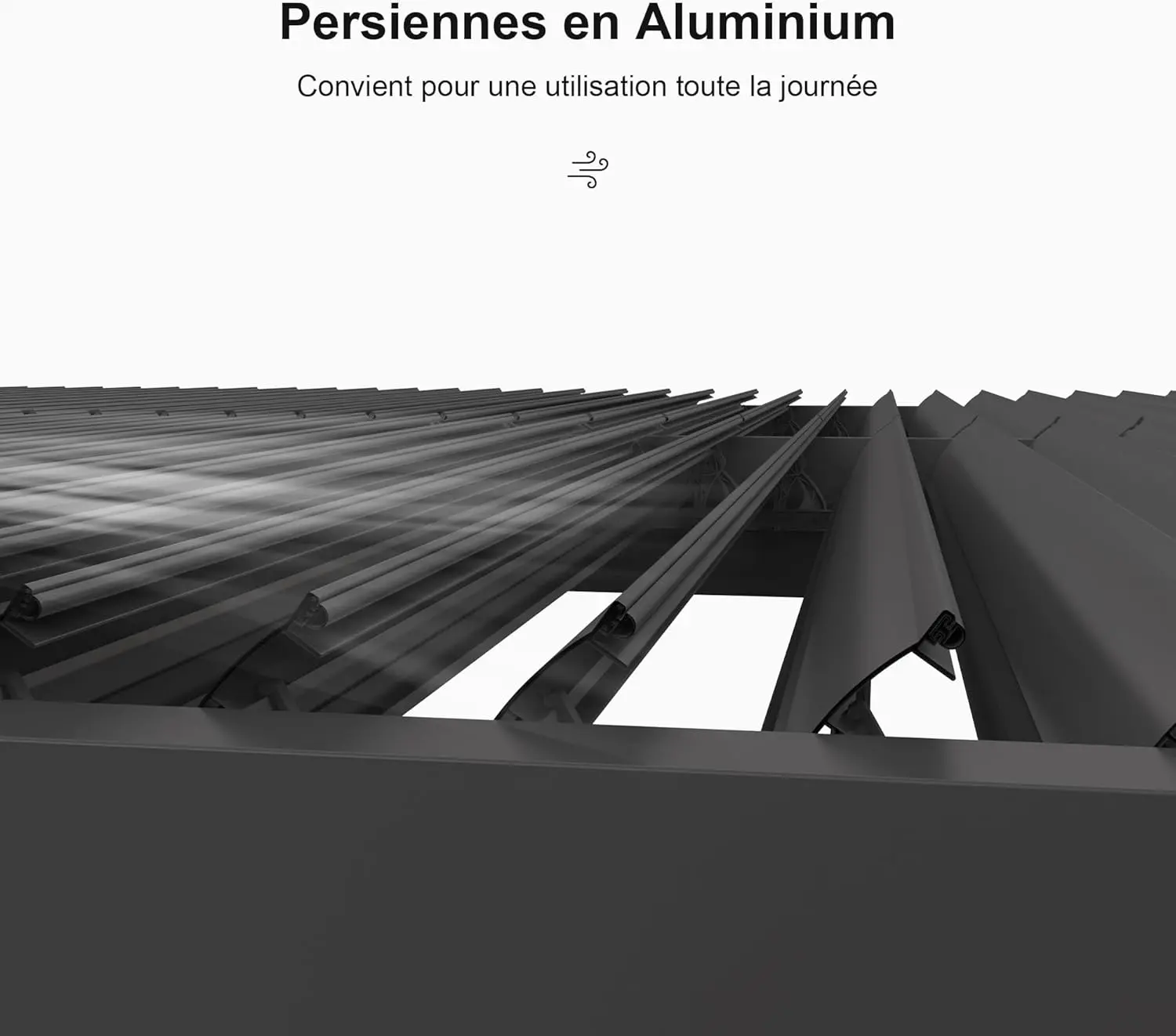 Pergola en aluminium gris 15,18 m² vue 6