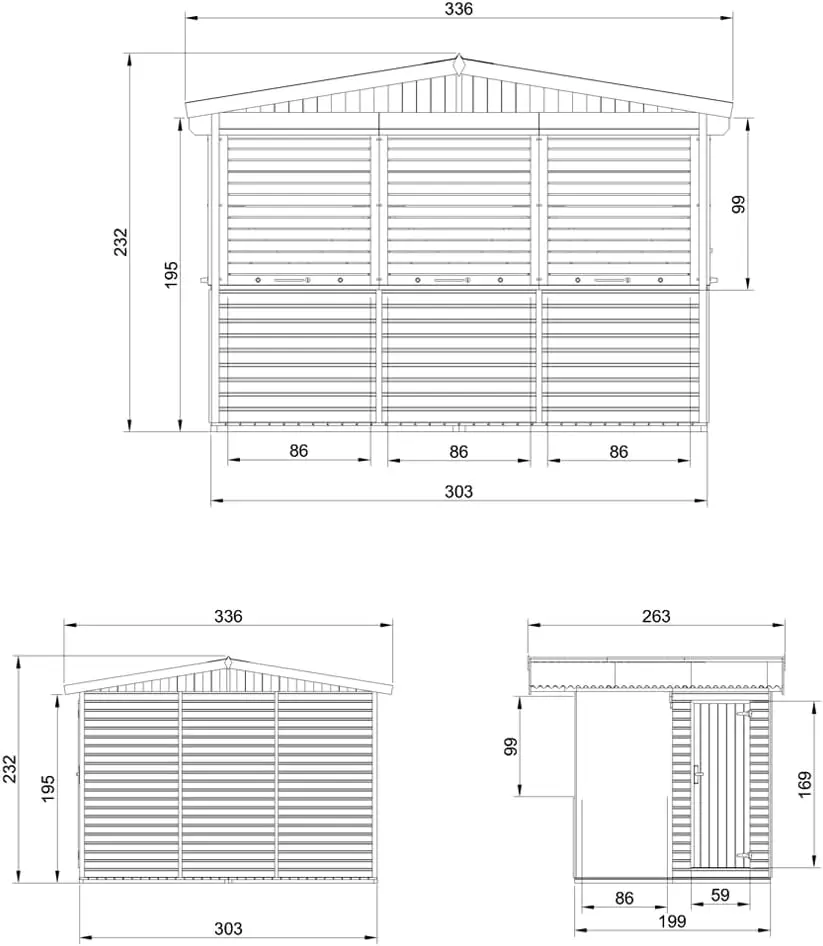 Abri de jardin en bois en bois 6,03 m² vue 4