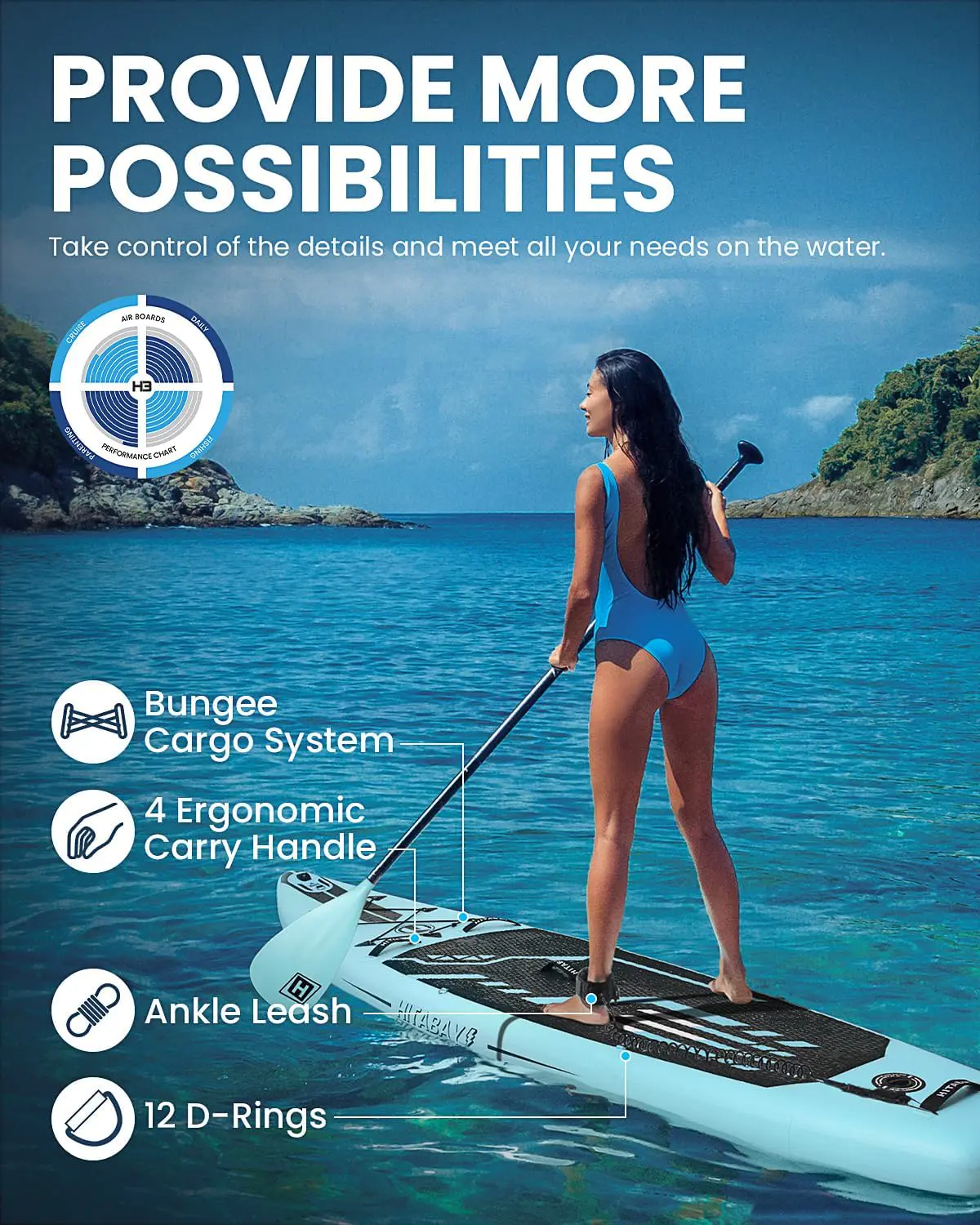 Paddle gonflable bleu vue 6