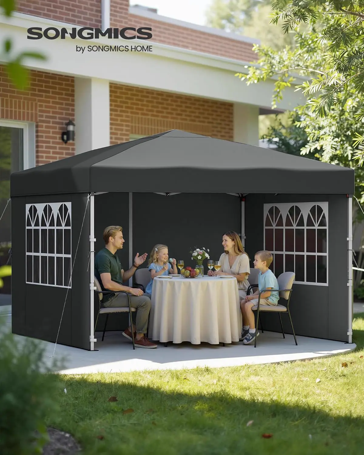 Tonnelle gris 3 x 3 m vue 2
