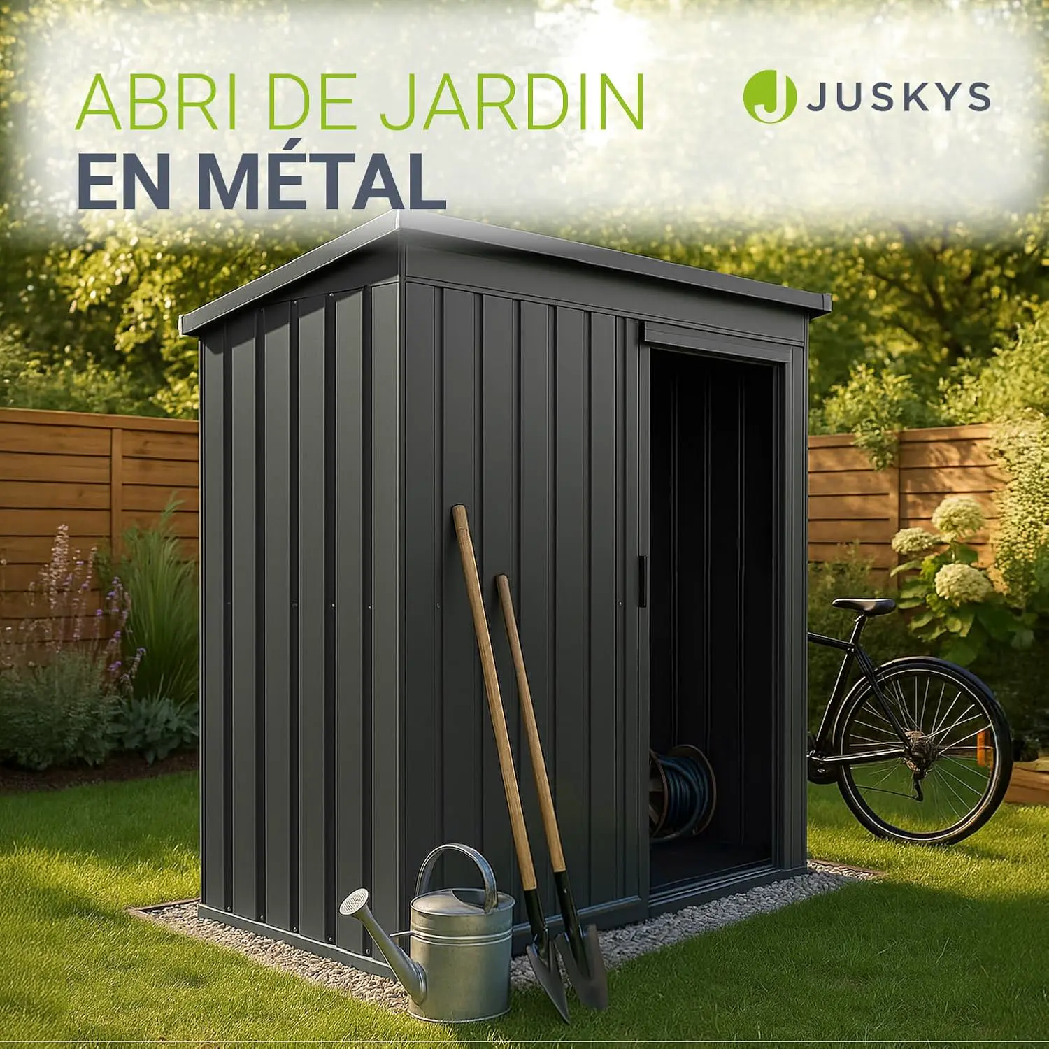 Abri de jardin en métal en métal gris 1 m² vue 2