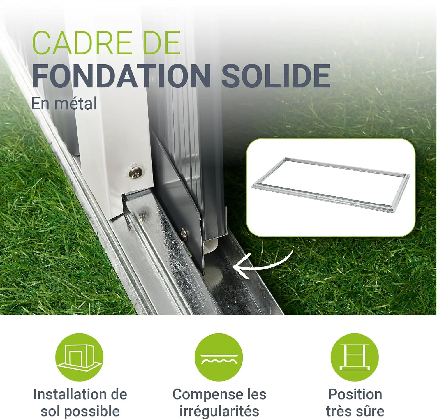 Abri de jardin en métal en métal gris 1 m² vue 6