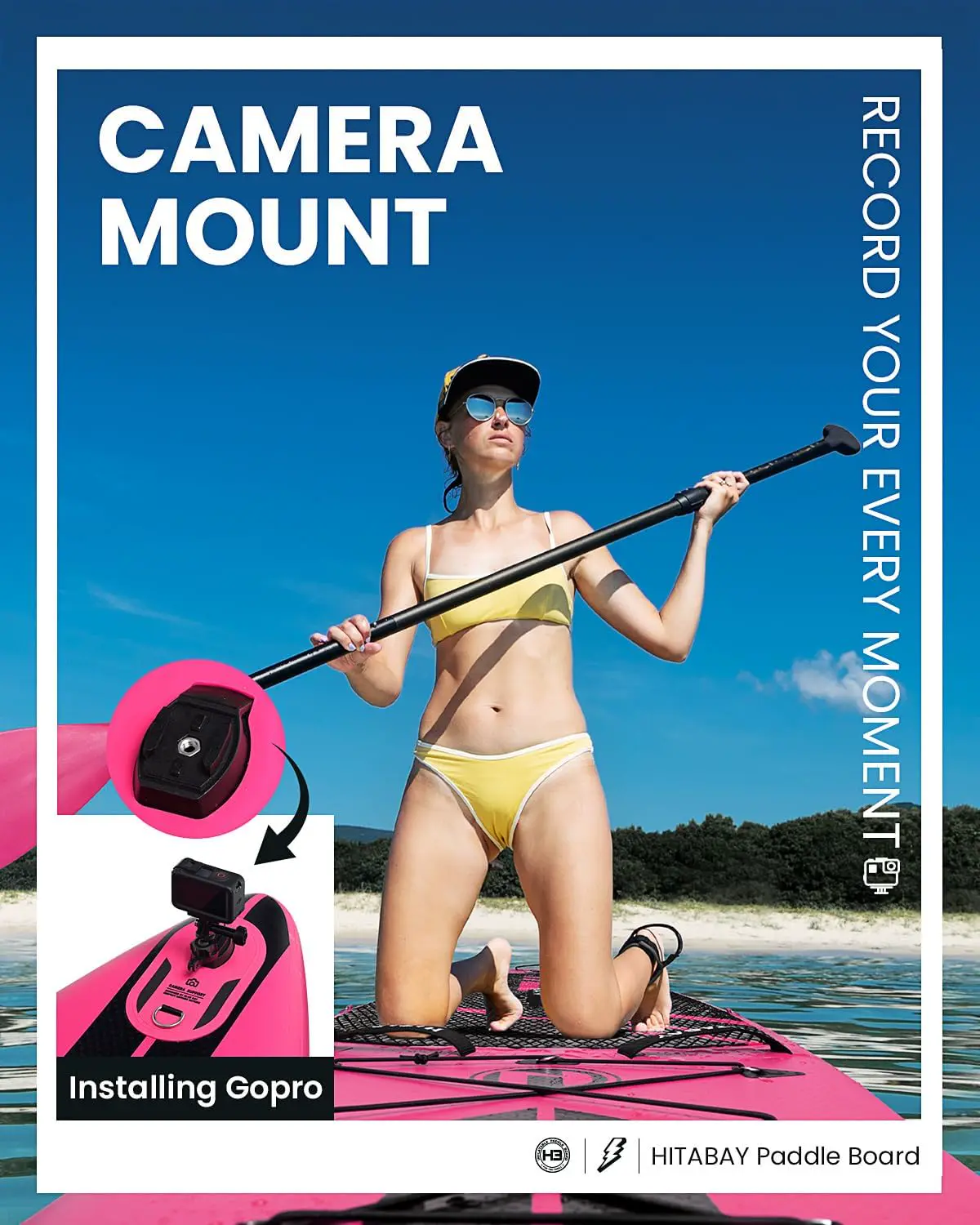 Paddle gonflable rose vue 4