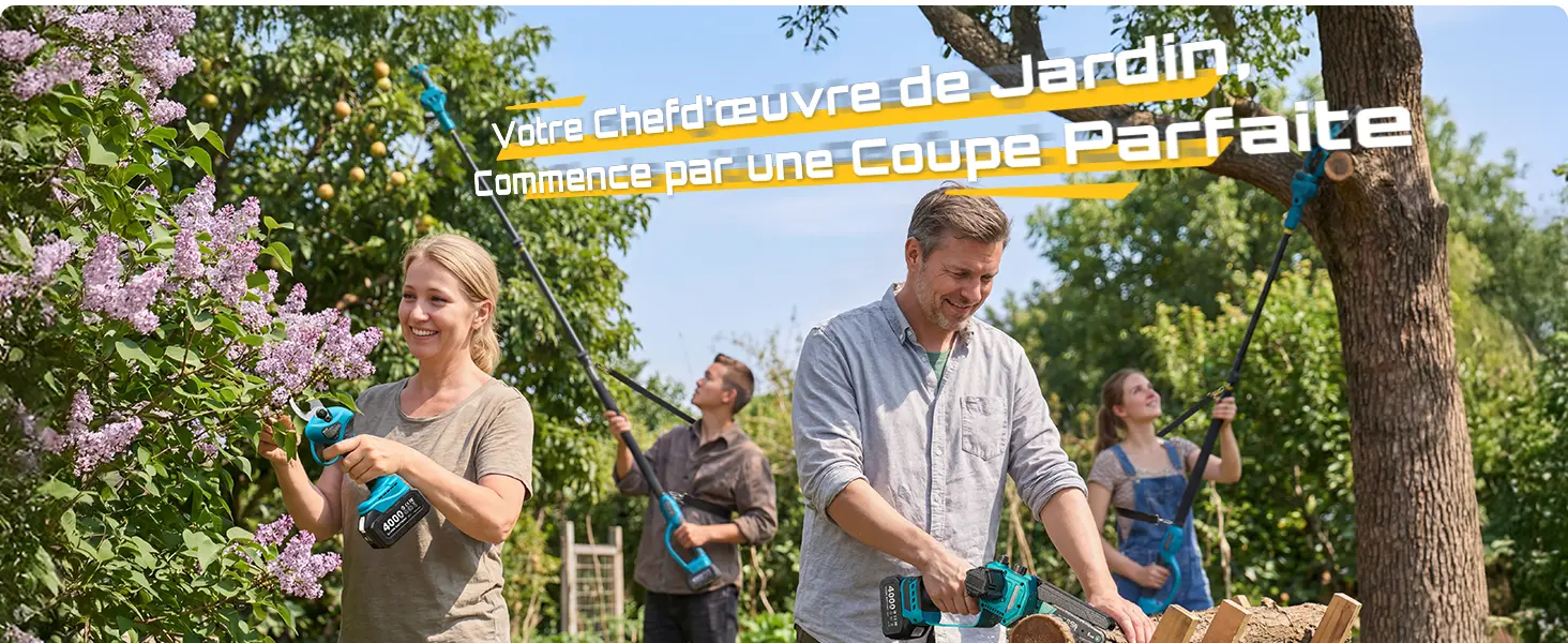 Tronçonneuse à batterie 2 × 4000 — contenu détaillé 1