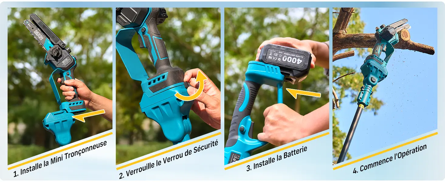 Tronçonneuse à batterie 2 × 4000 — contenu détaillé 7