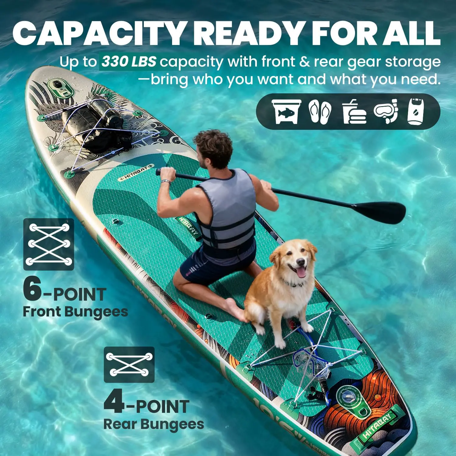Paddle gonflable vert vue 4