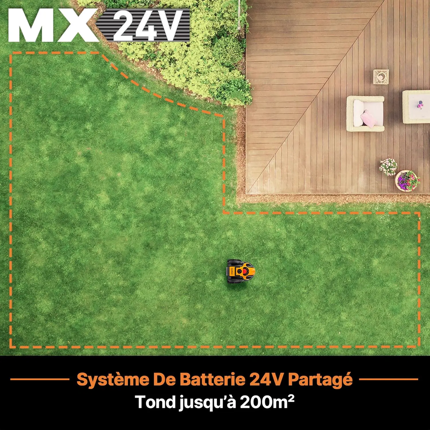 Robot tondeuse naturel 200 m² vue 4